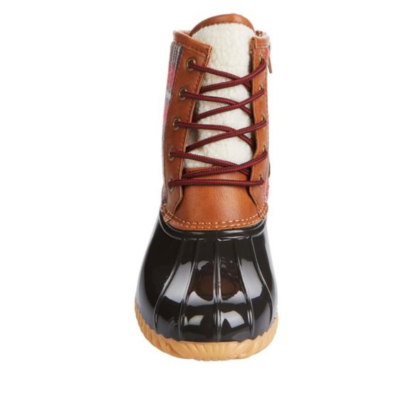 NWT Sporto Bella 2 Red Plaid Rubber Duck Boots Ladies  11M - Picture 2 of 5